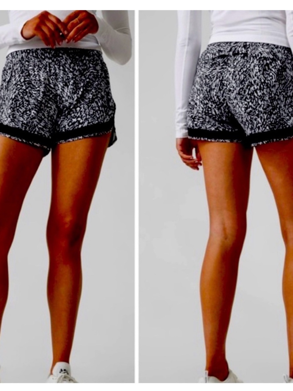 Athleta Printed Mesh Racer Run Short 4”